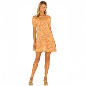 Poupette St. Barth Soledad Smocked Mini Dress L NWT